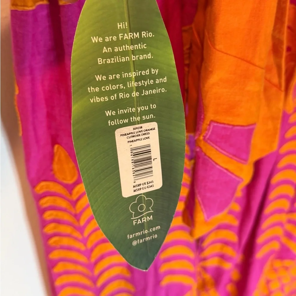 FARM Rio Orange and Pink Tropical Maxi Dress - Picture 12 of 14